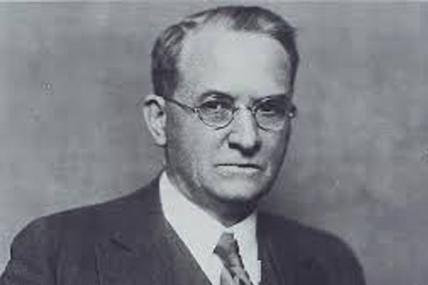 Black and white photo of George F. Warren